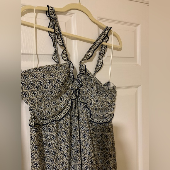 NWT Max Studio Boho Tiered Halter Maxi Dress, XL Geometric Print Ruffle Straps - Picture 6 of 9